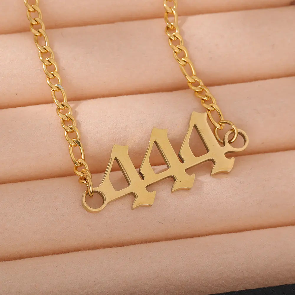 Stainless Steel Gold Number Design Bracelet
