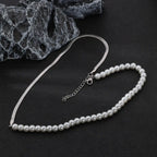Stainless Steel Silver Pearl Necklace