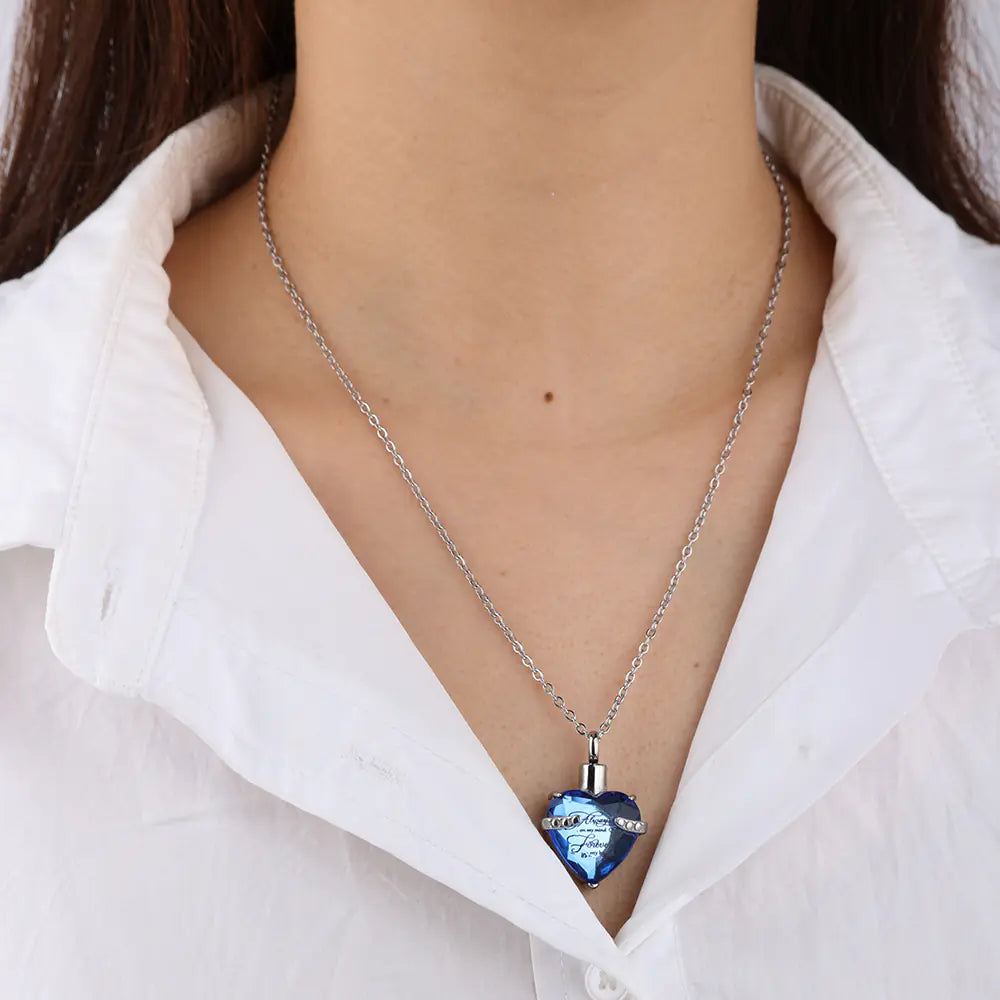 Stainless Steel Gemstones Birthstone Pendant Necklace