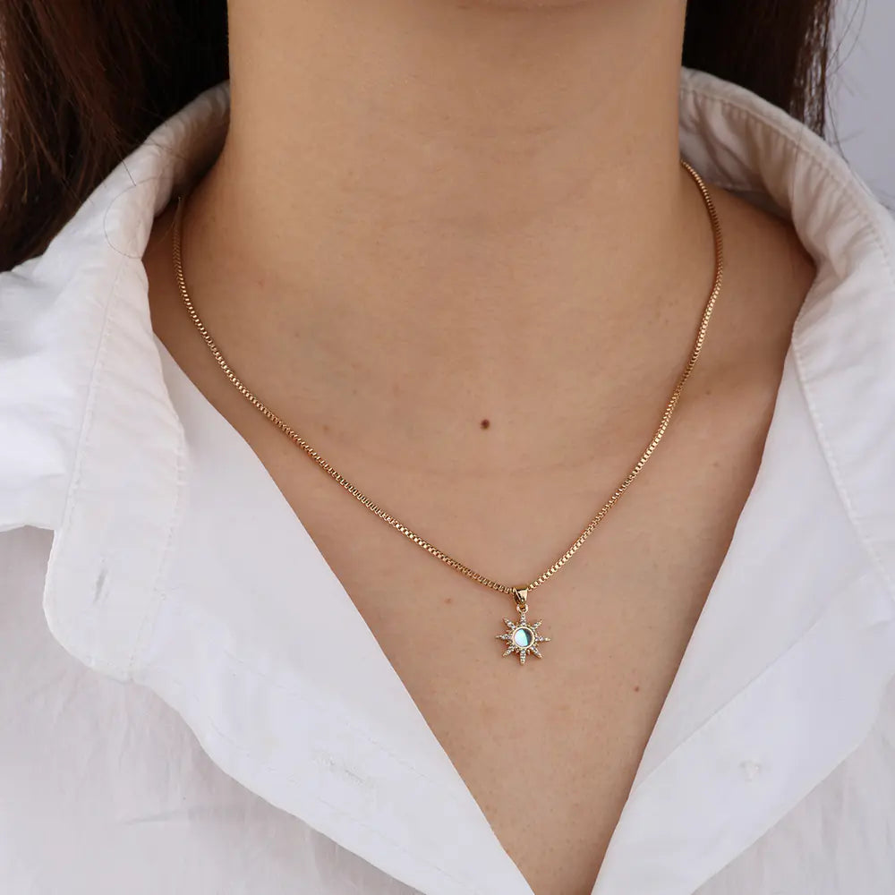 Hot-selling Brass CZ Pendant Necklace