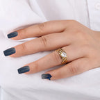 Fashion Vintage Jewelry Stainless Steel Hollow Zircon Rings