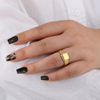 Modern Minimalist Stainless Steel square Simple Watch Rings