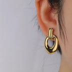 Fashion 18k Gold Plated Stainless Steel Earring
