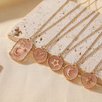 Hot-selling Brass Glass Print Necklace