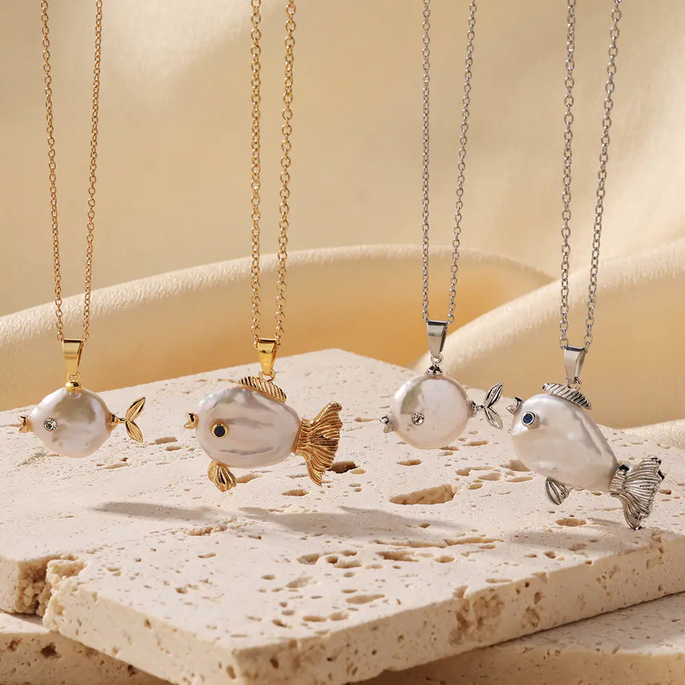 Hot-selling Brass Fish Pendant Necklace