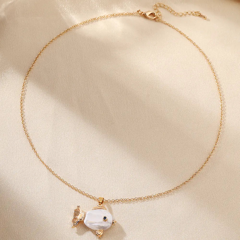 Hot-selling Brass Fish Pendant Necklace