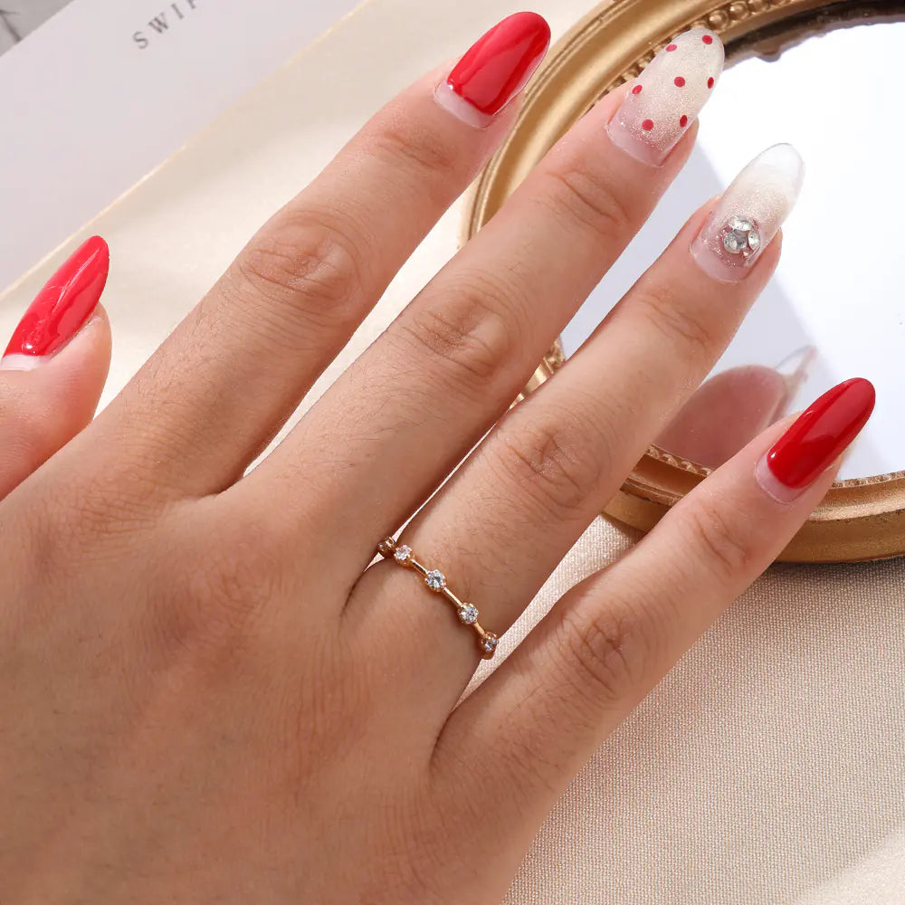925 Sterling Silver Geometry Zircon Fashion Ring