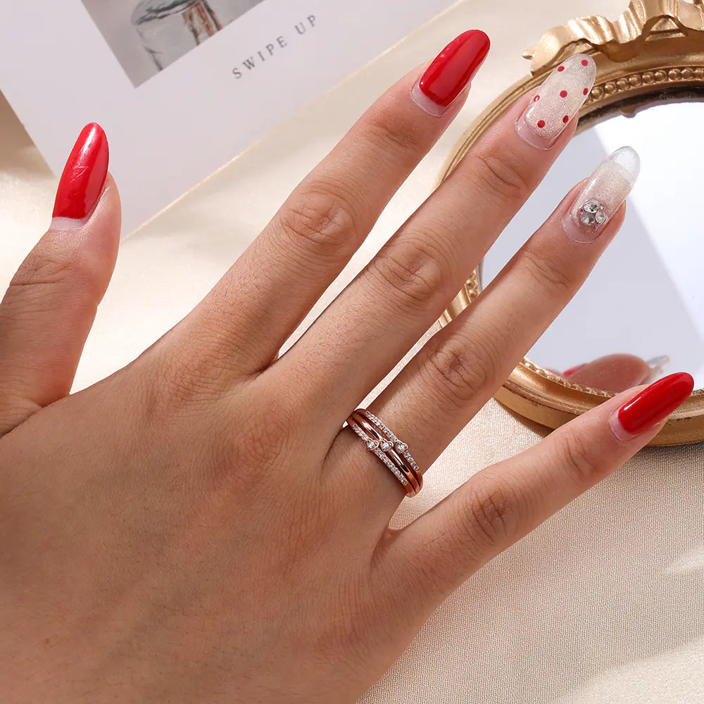 Rose Gold Heart CZ 925 Sterling Silver Ring