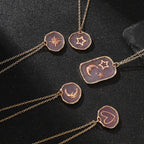 Hot-selling Brass Glass Print Necklace