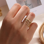 S925 Sterling Silver Star Chain Fringed Adjustable Ring