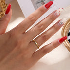 Trendy S925 Sterling Silver Heart Cuban Adjustable Ring
