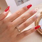 S925 Sterling Silver Heart Enamel Adjustable Ring