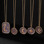 Hot-selling Brass Glass Print Necklace