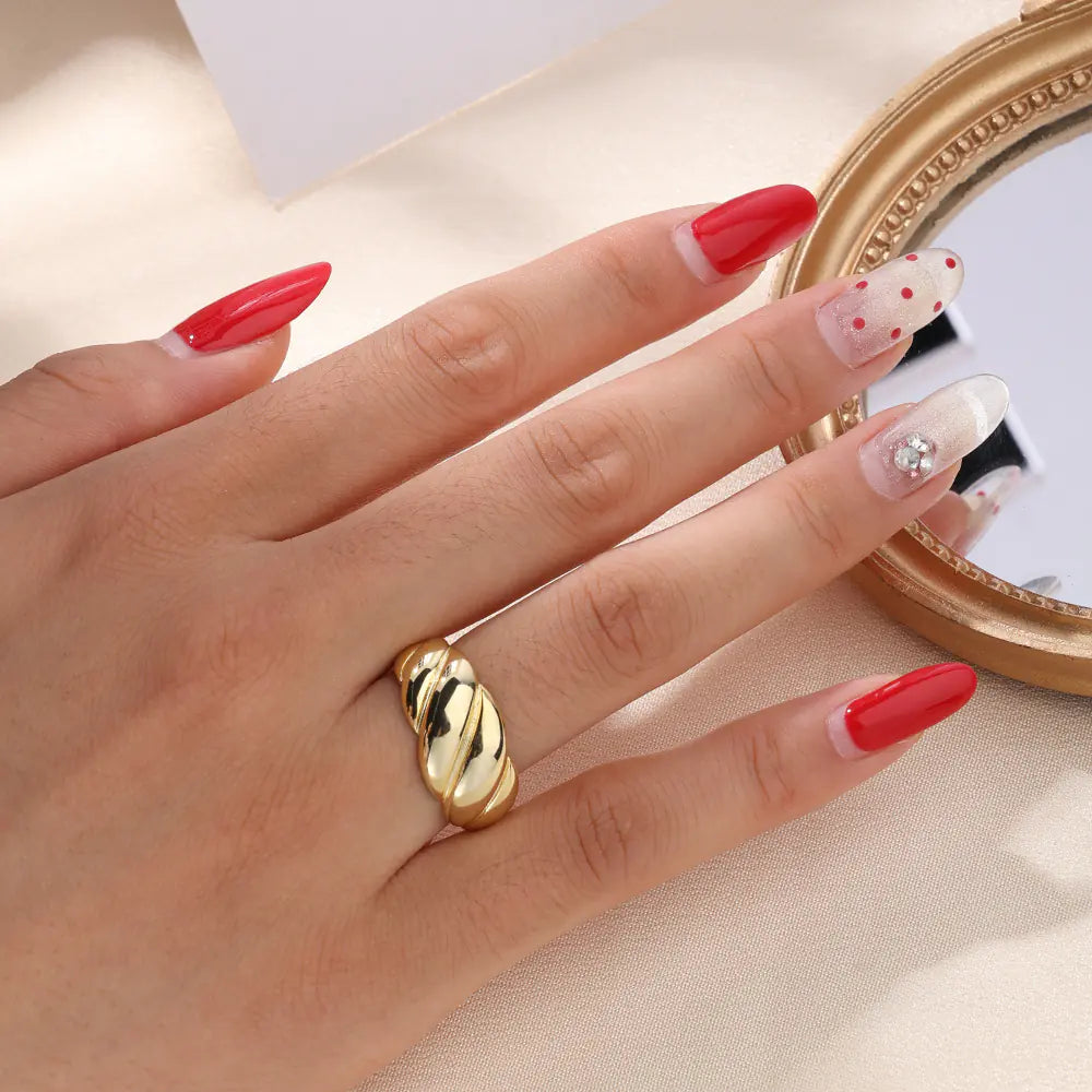 Hot-selling Vintage Croissant Chunky Open Ring