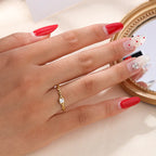 Simple S925 Sterling Silver Main Baguette CZ Open Rings