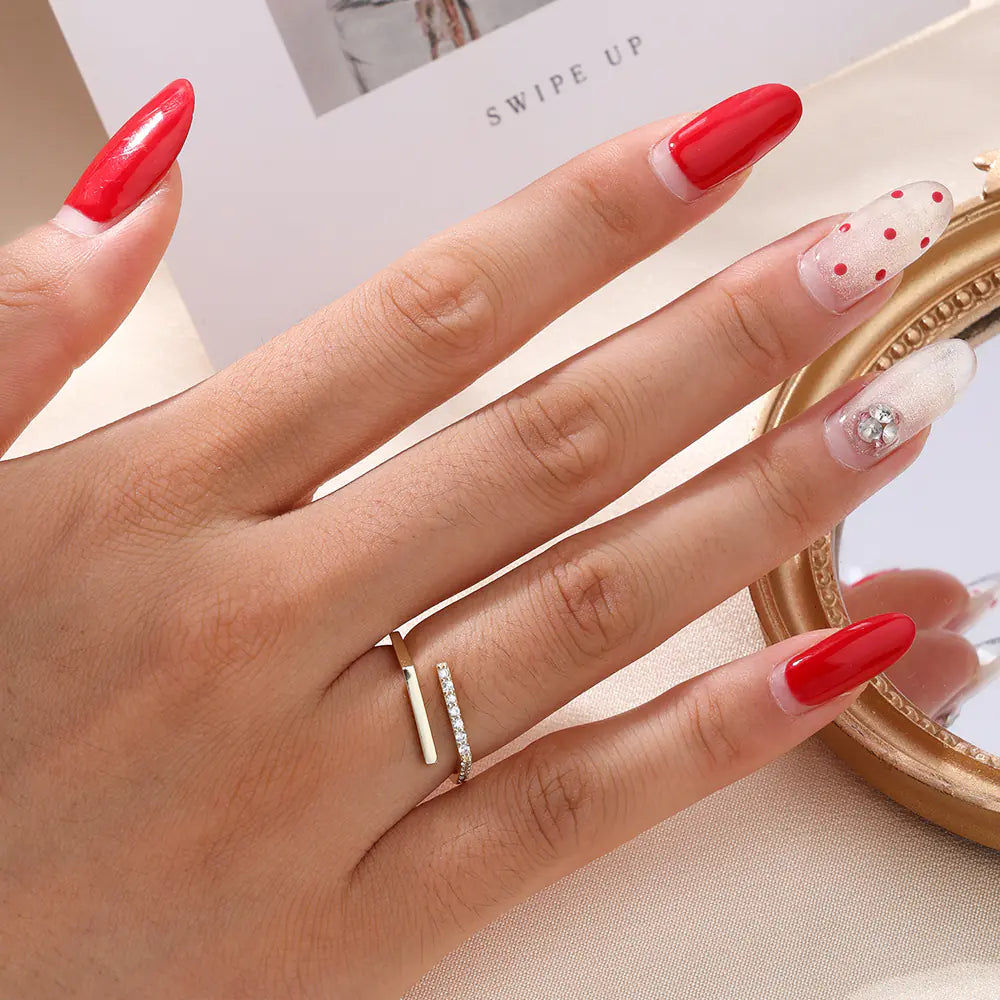 925 Sterling Silver CZ Gold Plated Color Ring
