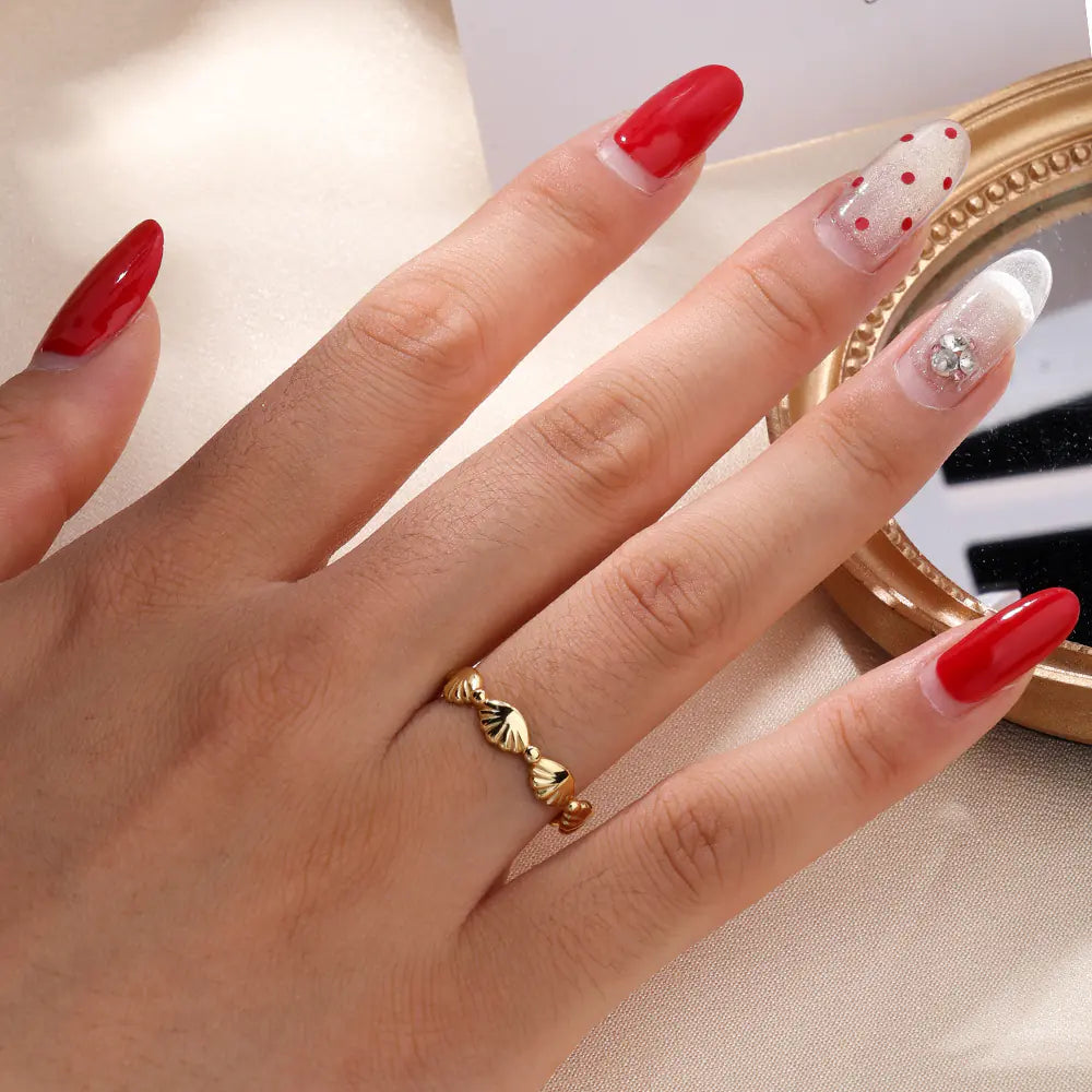 S925 Sterling Silver Shell-Inspired Fan-Shaped Ring