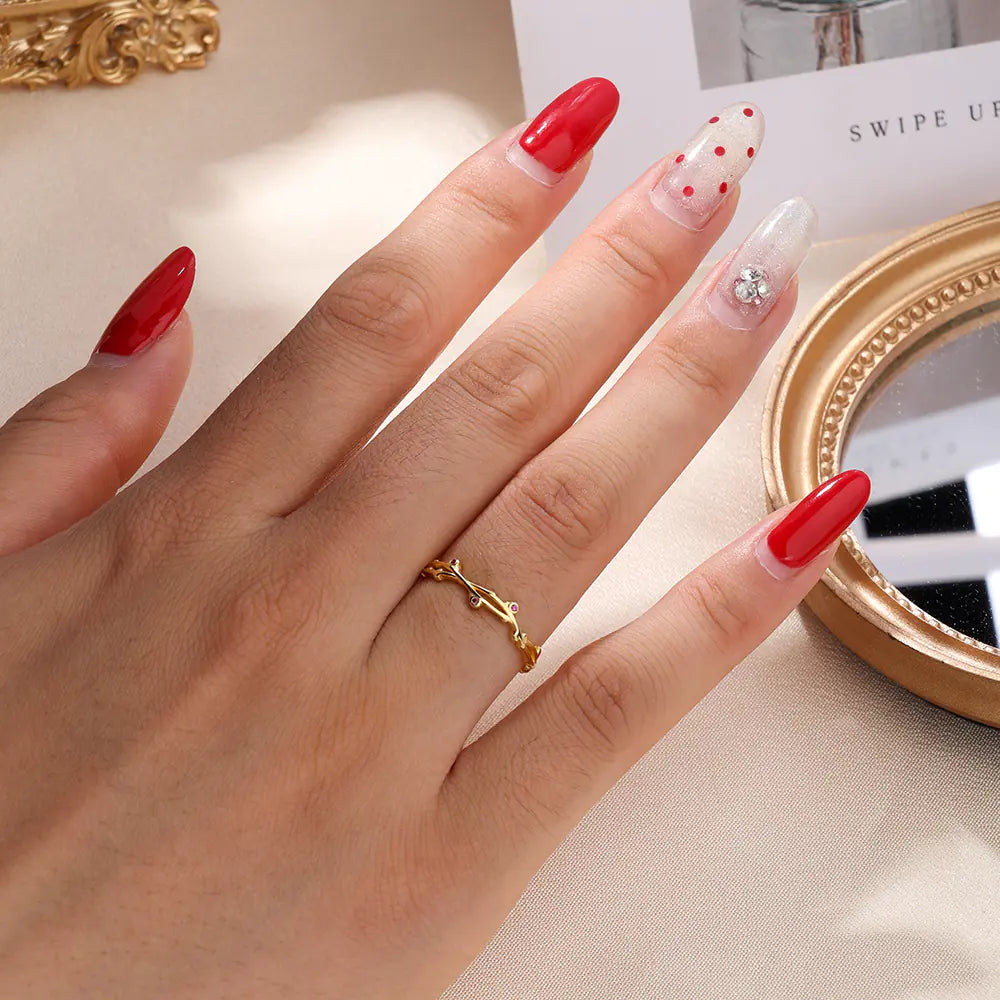 925 Sterling Silver Flower Branch Open Rings