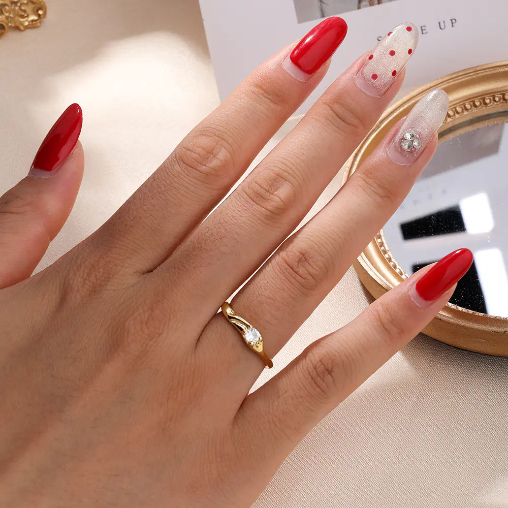 S925 Sterling Silver Irregular Micro Pave Ring