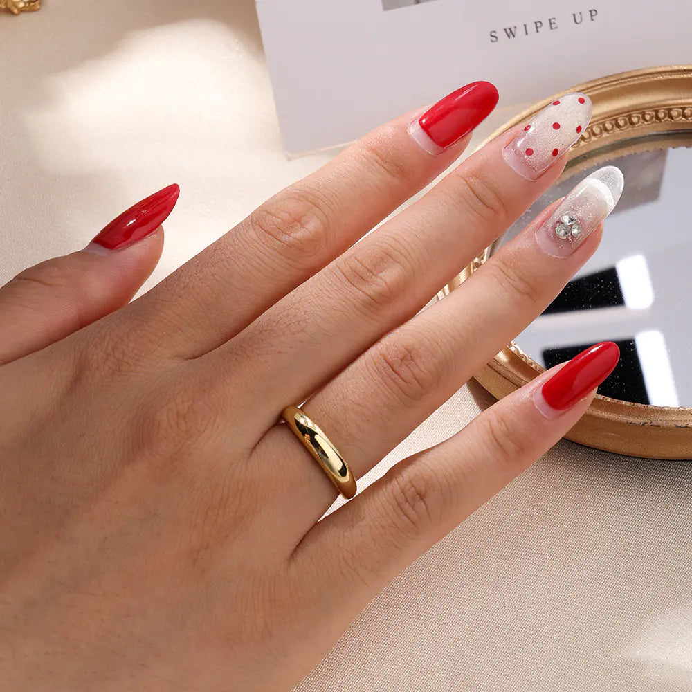 High-end Round Arc Surface S925 Pure Silver Ring
