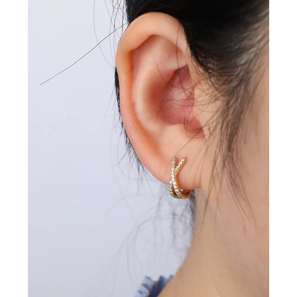 Hot Brass Cross Design Stud Earrings