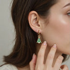 Christmas Tee Oil Drop Stainless Steel Hoop Earrings
