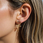 Hot 925 Sterling Silver Moon Star Clear CZ Cartilage Earring
