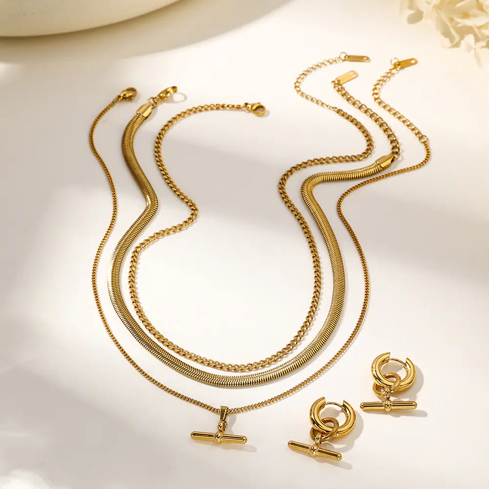 S925 Silver 18K Gold Barbell Drop Hoop Earrings