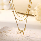 Hot 925 Silver Butterfly Triple Layer Necklace Set