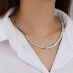 Stainless Steel Silver Pearl Necklace