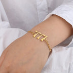 Stainless Steel Gold Number Design Bracelet