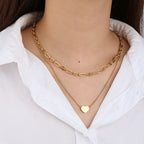 Stainless Steel Gold Plated Sun&Moon Necklace Group