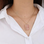 Hot-selling Brass Glass Print Necklace