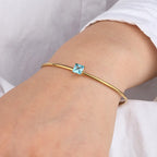 Customizable Stainless Steel Twelve Month Birthstone Bracelet