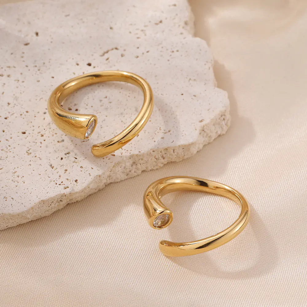 18k Gold Stainless Steel Stackable Wrap Ring