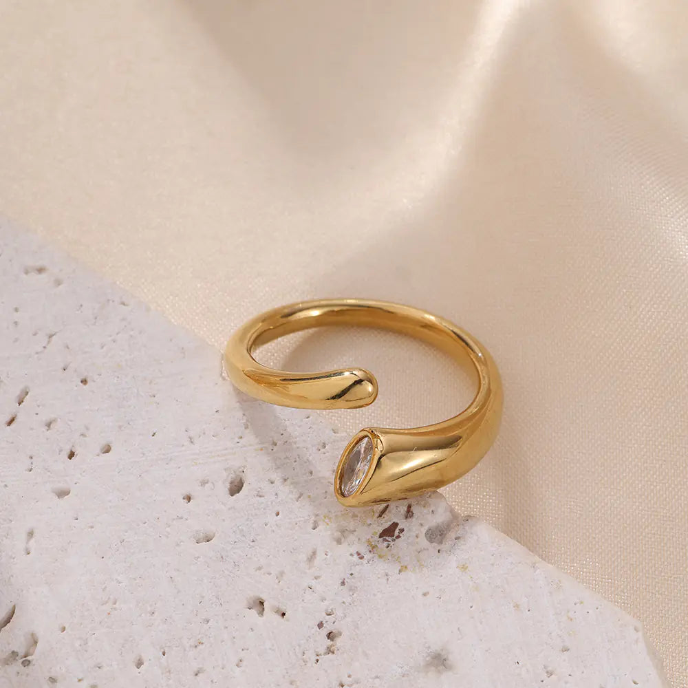 18k Gold Stainless Steel Stackable Wrap Ring