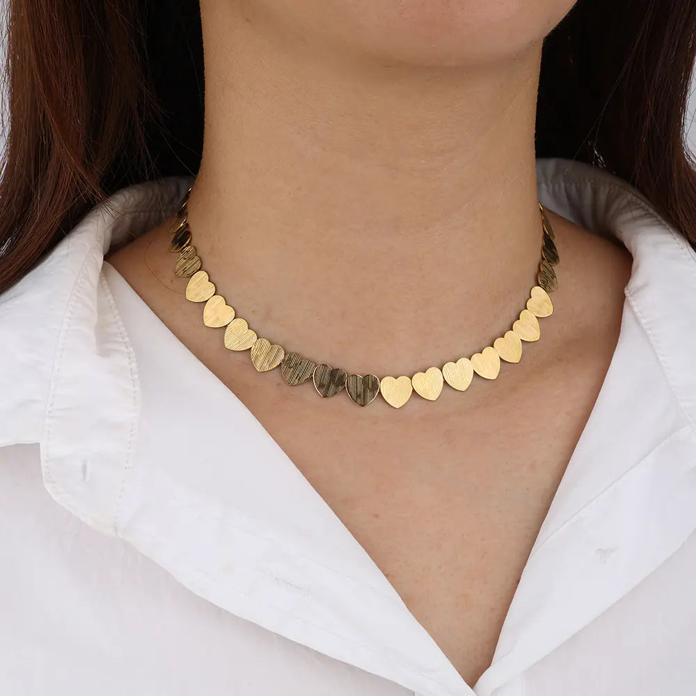 Stainless Steel Heart Necklace Clavicle Chain