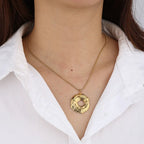 Gold Plated Stainless Steel Circle Necklace