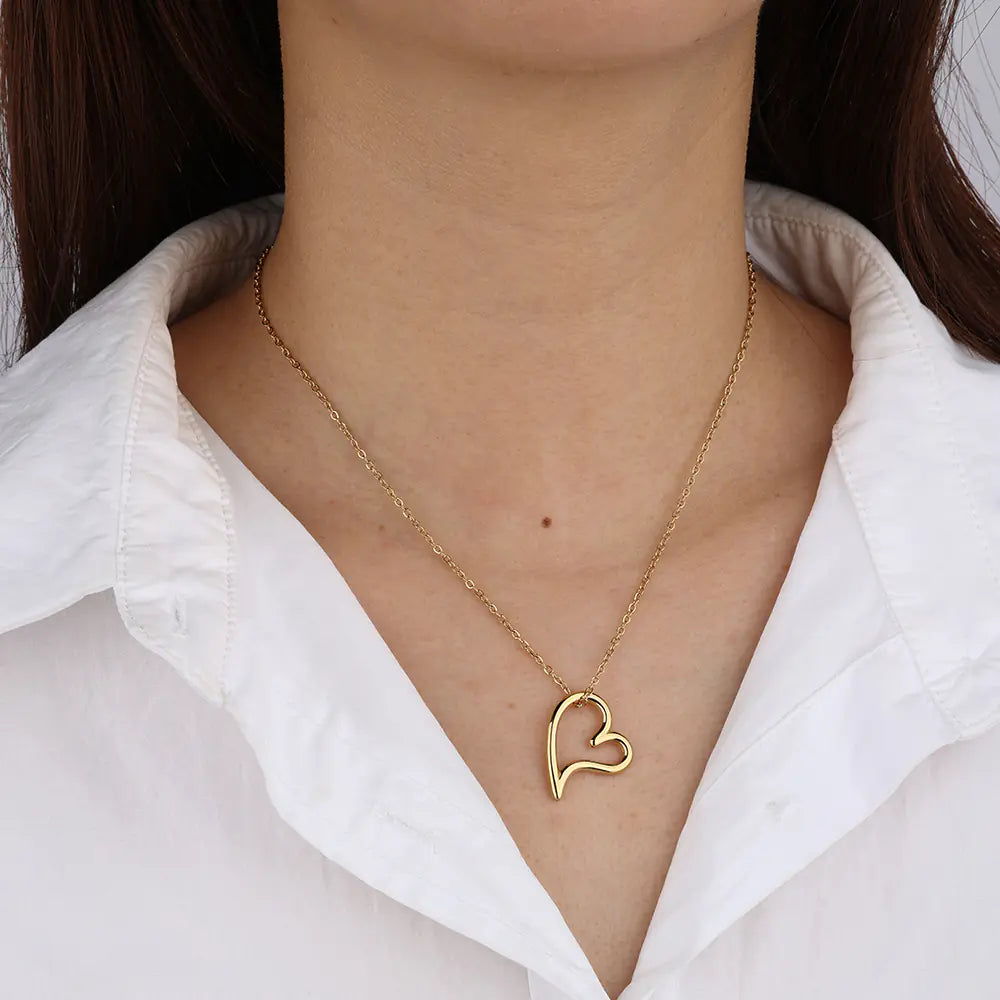Irregular Heart Shape Stainless Steel Necklace Hot Sale