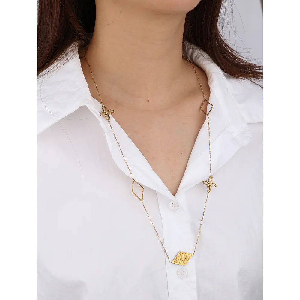 Diamond Clover Stainless Steel Chain