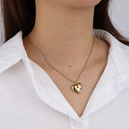 Stainless Steel Heart Shape Gemstones Necklace