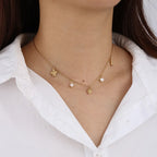 Fashion Stainless Steel Shell Pearl Necklace
