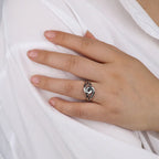 Light Luxury Stainless Steel Line Cross Ring
