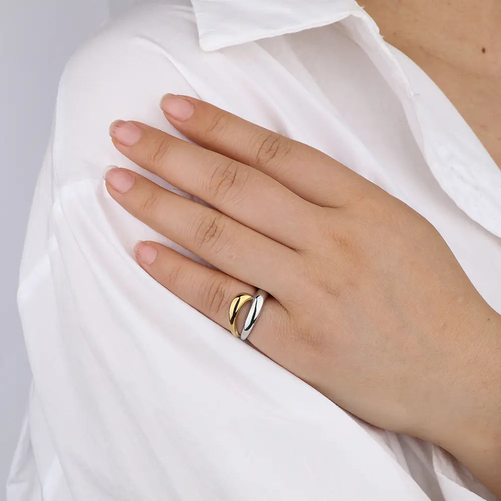 Trendy Irregular Wire Wrap Ring for Women Adjustable