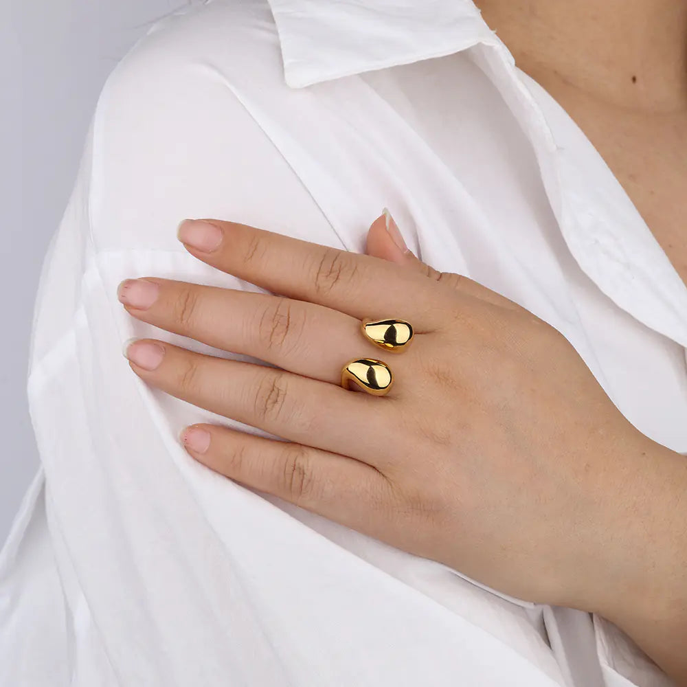 Stainless Steel Adjustable Geometric Wire Wrap Ring