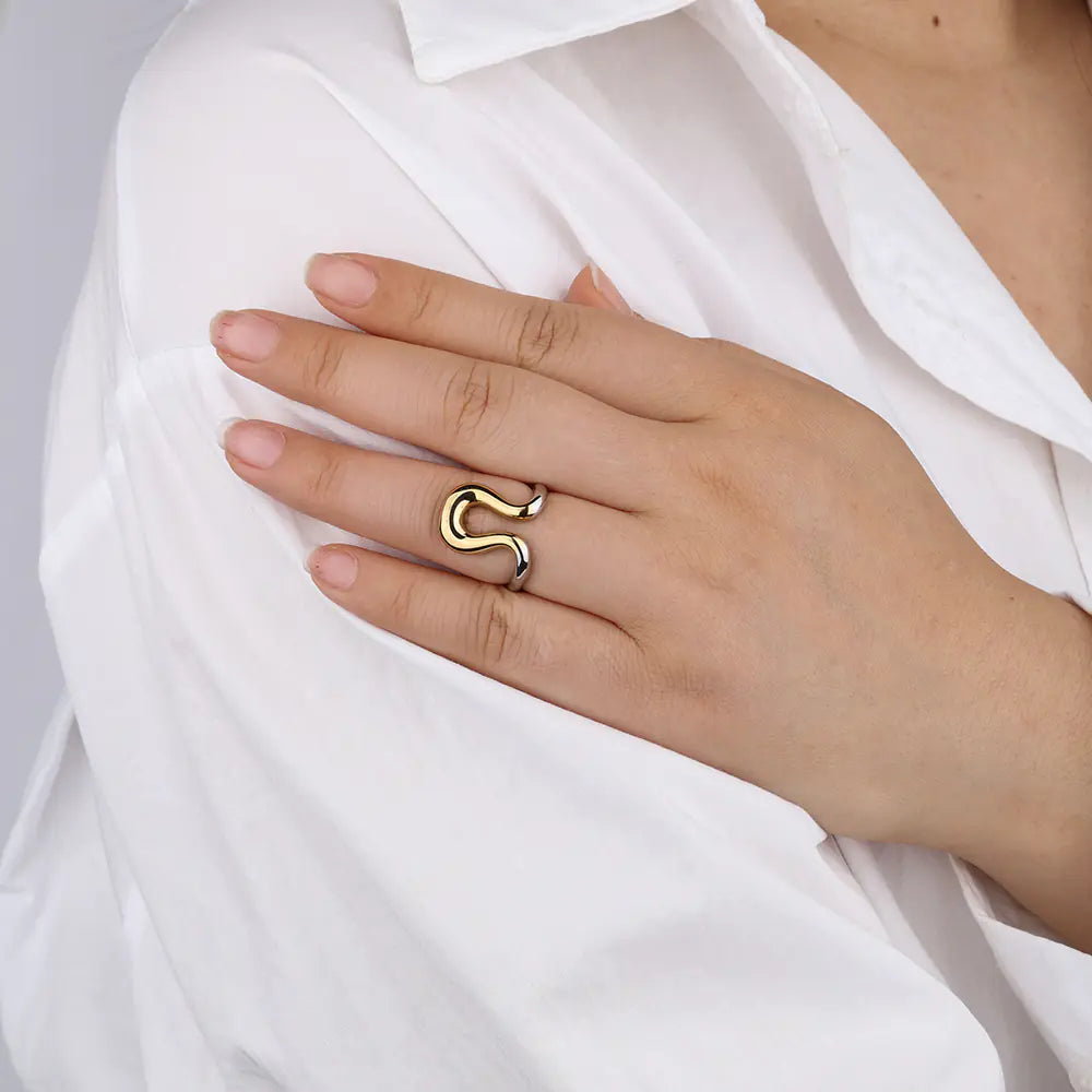 Adjustable Irregular Stainless Steel Ring