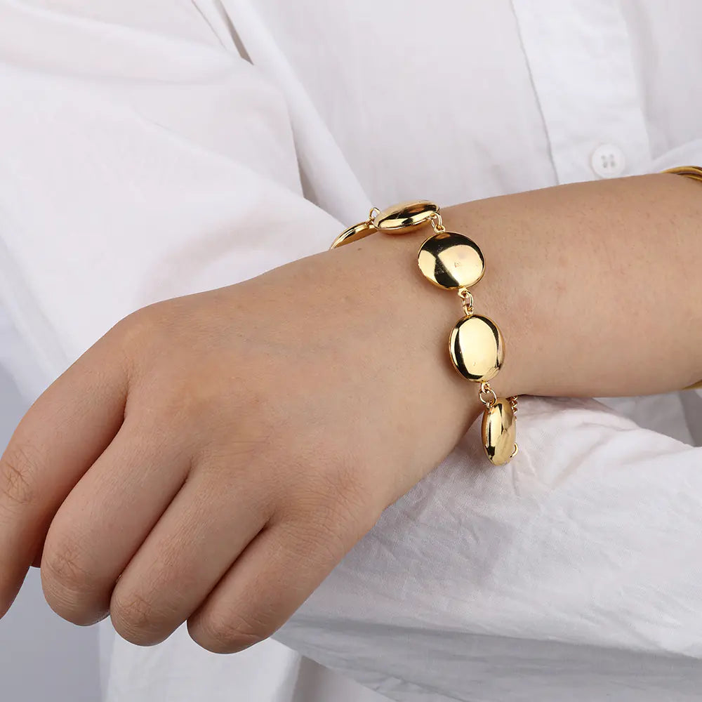 Gold Stainless Steel Little Stone Bracelet