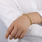 Gold Stainless Steel Circle Bracelet