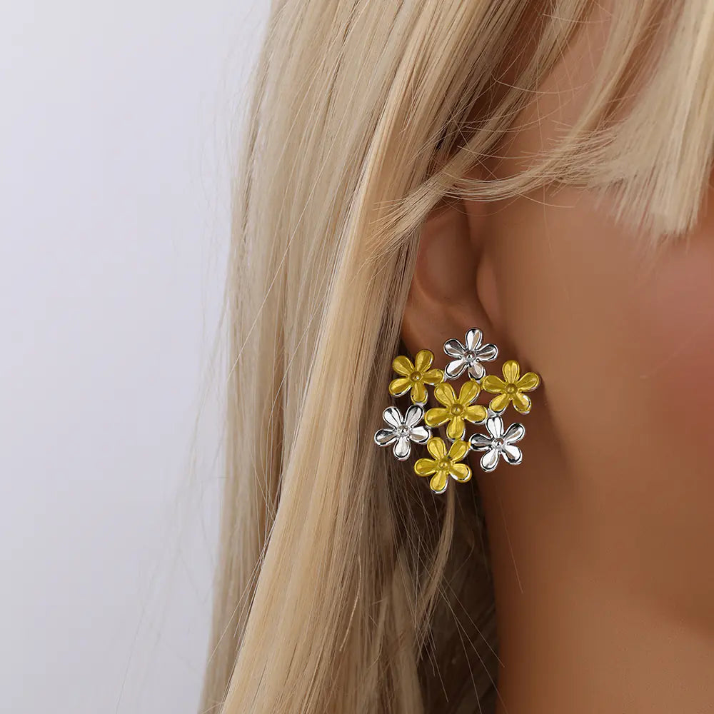 Fashionable Snowflake Stainless Steel Earrings