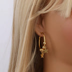 Fashion Star Hoop Earrings Stainless Steel Gift Jewelry